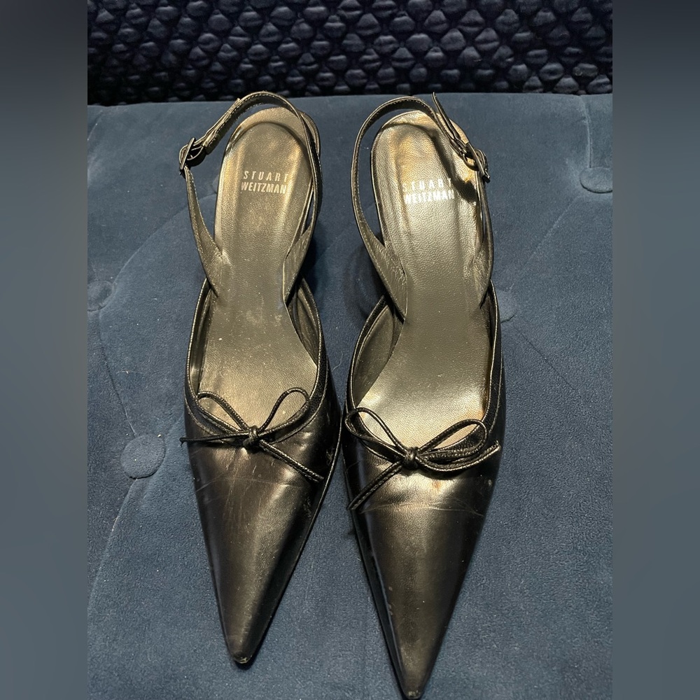 Stuart Weitzman black sling back pumps